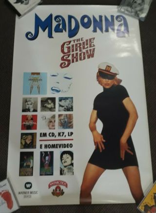Madonna - Supe Rare Promo Poster " The Girlie Show " - Tour Brasil - Warner