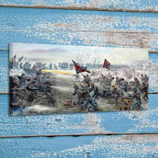 American Civil War Oil Painting Home Wall Art Decor Print On Canvas 20x38