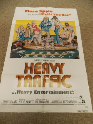 Heavy Traffic (1973) Ralph Bakashi One Sheet Poster 27 " By41 "