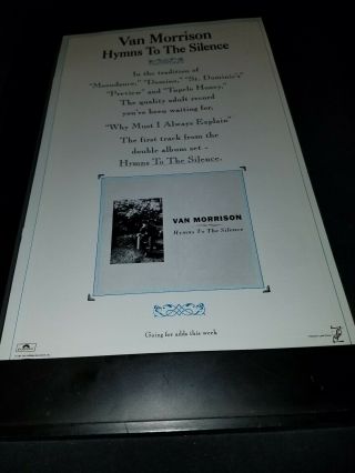Van Morrison Hymns To The Silence Rare Radio Promo Poster Ad Framed