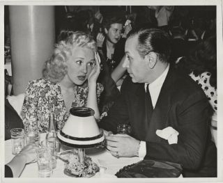 Betty Grable & George Raft At Mocambo Orig 1942 Press Stamp Are They Dating?
