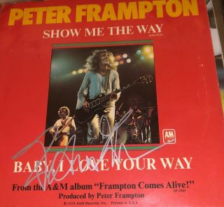 Peter Frampton Signed 45 Picture Sleeve Autograph Auto