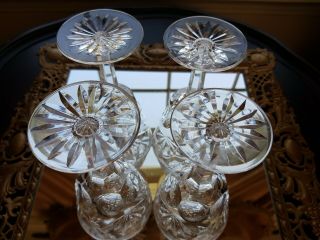 (4) Waterford ASHLING Cut Crystal Wine Goblets,  5 7/8 