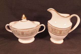 Royal Doulton English Renaissance Cream Pitcher & Covered Sugar Bowl