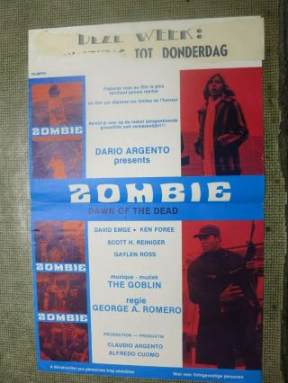 Zombie Dawn Of The Dead George A.  Romero Belgian Movie Poster