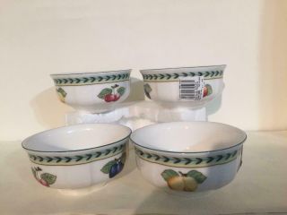 (4) Nwt Villeroy & Boch French Garden Fleurence 4 5/8 " Coupe Cereal Bowls