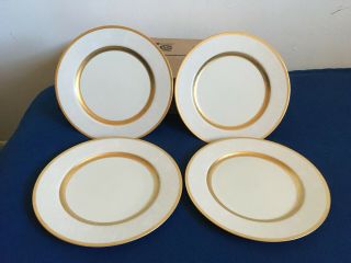 Set Of 4 Mikasa Fine China Antique Lace Gold Trim Dinner Plates W/ Tags Nwt