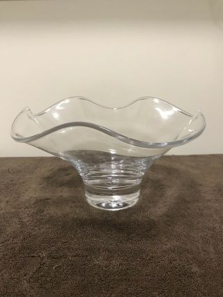 Stunning Large Simon Pearce Chelsea Glass Bowl Wavy