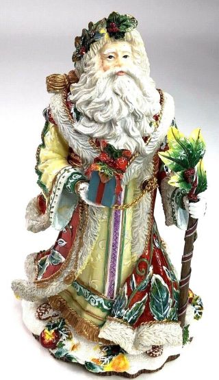 Fitz And Floyd Enchanted Christmas Holiday Musical SANTA Figurine 9 