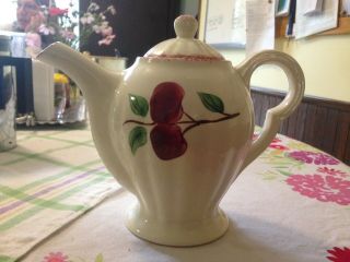 Blue Ridge Pottery Cherry Crab Apple Tea Coffee Pot Vintage