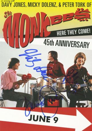 The Monkees autographed gig poster Davy Jones,  Micky Dolenz,  Peter Tork 5