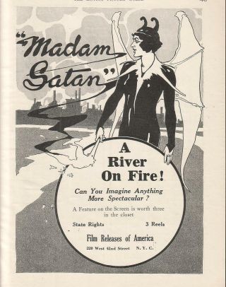 Yvette Andreyor 1913 Ad - Madam Satan /a River On Fire Film Releases Of America
