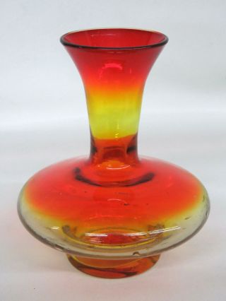 Blenko Style Amberina Mid Century Modern Glass Vase 385b