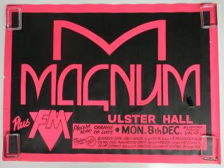 Magnum Ulster Hall Belfast Northern Ireland 1986 Concert Poster Roger Taylor Vg,