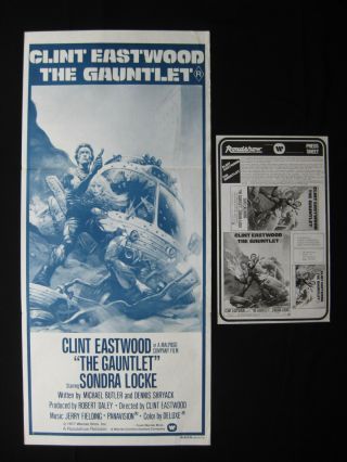 The Gauntlet 1978 Orig Australian Daybill Movie Poster,  Press Clint Eastwood