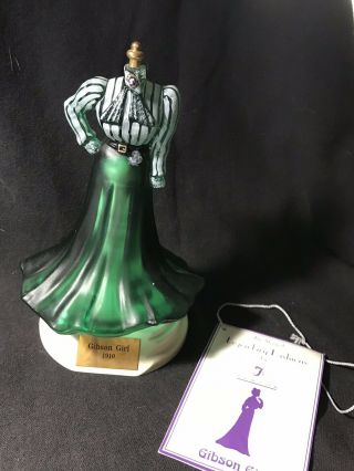 Fenton Art Glass,  Gibson Girl - Spruce Dress,  Signed 1471/4750,  7.  5”,  5047 Gz