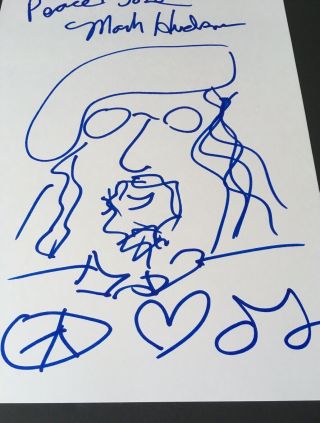 Mark Hudson The Beatles Ringo Starr Hand Signed Doodle Sketch Rare Aerosmith 3