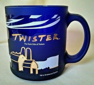 Twister Mug Cobalt Blue Gold Universal Studios Tornado Graphics Coffee Tea Cup.