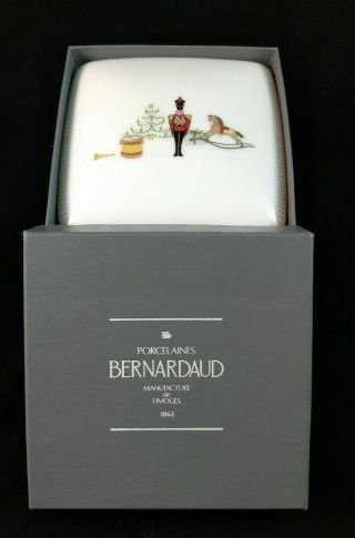 Bernardaud Grenadiers Porcelain Trinket Box 4 " X2.  5 " X4 "