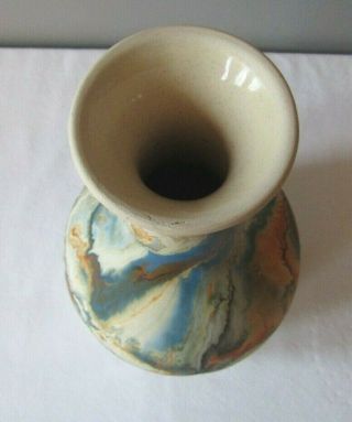 Large Nemadji Pottery Native Art Swirled Colors Vase 11 1/2 