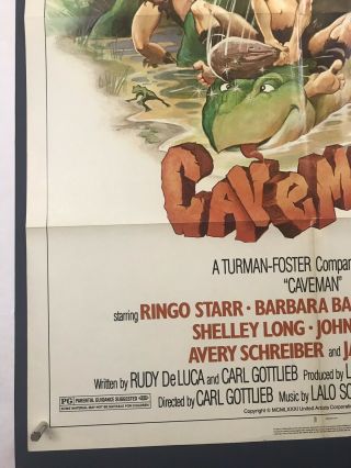 CAVEMAN Movie Poster (Fine) One Sheet 1981 Ringo Starr Dennis Quad 3528 5