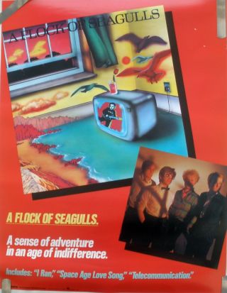 Flock Of Seagulls I Ran 1982 Vintage Music Record Store Promo Poster