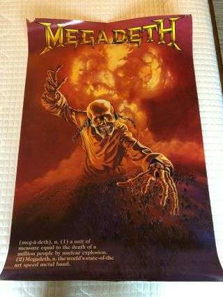 Vintage Megadeth " State Of The Art Speed Metal Band " Poster