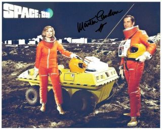 Martin Landau Signed Space 1999 Color 8x10 W/ Moonbase Alpha & Moon Buggy