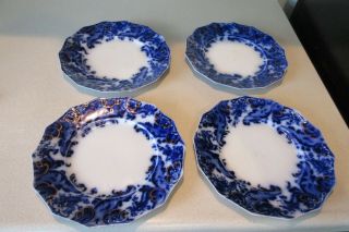 4 Grindley Argyle Flow Blue Plates 8.  5 