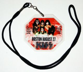 Kiss Band Vip Meet & Greet Backstage Pass Laminate Boston Ma Concert 2003