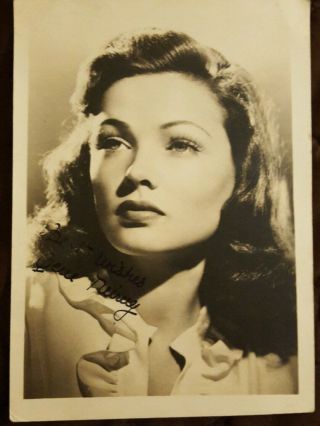 Gene Tierney Rare Early Vintage Autographed Photo 40s Laura