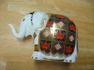 Royal Crown Derby Bone China Paperweight Elephant - Made In England