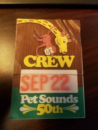 Beach Boys Pet Sounds 50th Anniversary Backstage Pass