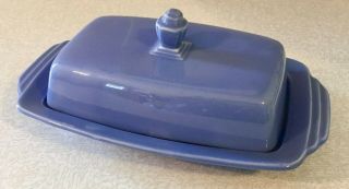 Vintage Riviera Mauve Blue 1/2 Lb Butter Dish From Homer Laughlin