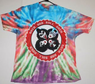 Kiss Band Rock And Roll Over Reunion Concert Tour Pantera Tie Dye T - Shirt Unworn