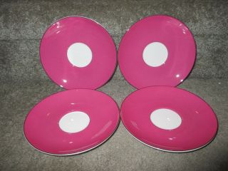 Kate Spade For Lenox Rutherford " Circle Pink " 6 " Saucers Set/4
