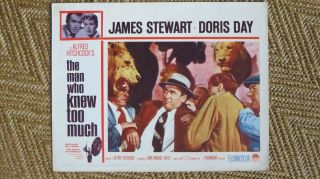 The Man Who Knew Too Much Alfred Hitchcock James Stewart 2 Orig Lobby Card