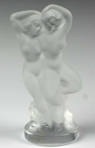 Lalique France Pan Diana Frosted French Crystal Art Glass Signed Figurine Nr Hld