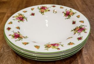 Set Of 4 Royal Albert Old Country Roses (casual Classics) - - Dinner Plates