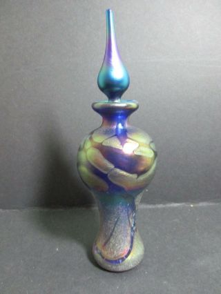 Okra Iridescent Perfume / Scent Bottle - Signed To Base - P.  C.  Brown - 1992