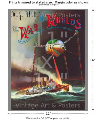 War of the Worlds Vintage Film Movie Poster [6 sizes matte,  glossy available] 4