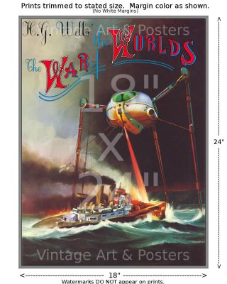 War of the Worlds Vintage Film Movie Poster [6 sizes matte,  glossy available] 5