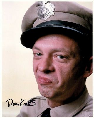 Don Knotts Signed The Andy Griffith Show 8x10 W/ Classic Barney Fife Smirk