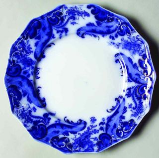 Grindley Argyle (flow Blue,  Gold Accents) Salad Plate 168838