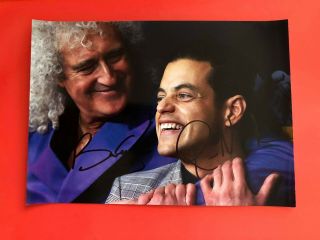 Rami Malek Brian May Mercury Bohemian Rhapsody Autograph Signed Photo 6x8
