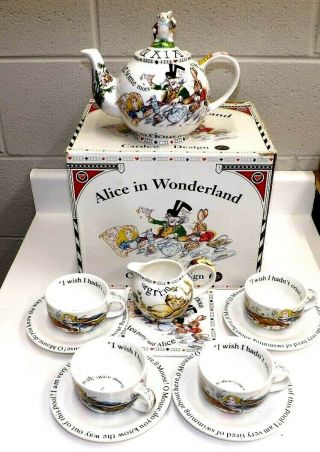 Paul Cardew Alice In Wonderland Madhatters Tea Party Porcelain Teaset