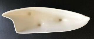 Vintage Pottery USA MCM Planter Bowl Footed Boat Mid Century Modern Matte White 3