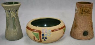 Vintage and Roseville Pottery Mostique Arts and Crafts Vases and Bowl 4