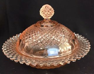 Anchor Hocking Miss America Pink Depression Glass Round Covered Butter Dish