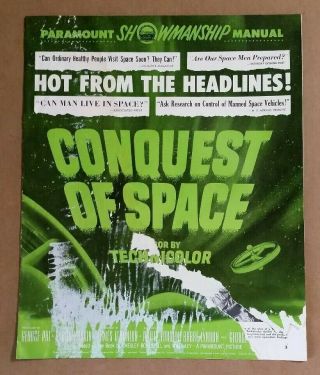 " Conquest Of Space " Sci - Fi Movie Pressbook,  1955